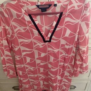 Vineyard Vines Pink and White Patterned Coverup